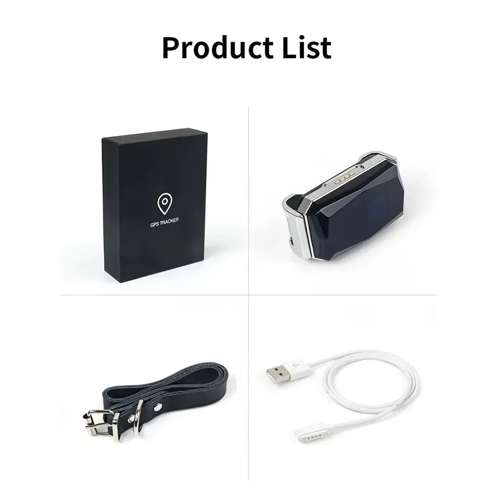 Smart GPS Pet Tracker Collar Real-Time Tracking 5m Accuracy IP67 Waterproof 10-Day Battery Geofence Alerts Dogs Cats Positioning