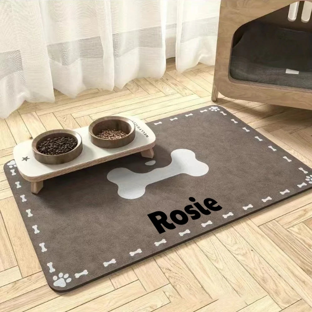 VIKAMA Dogs And Cats Diatomaceous Earth Dining Mat Soft And Comfortable Non-Slip Stain-Resistant Cat And Dog Food Mat Home Decor