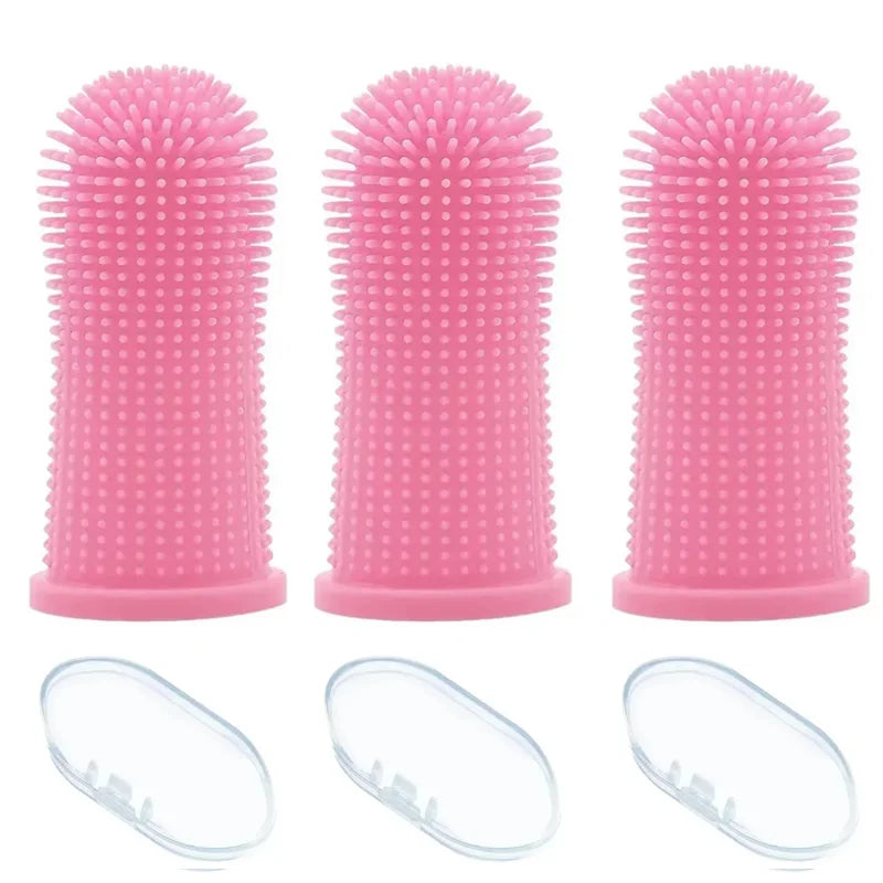 3pcs dog finger toothbrush puppy toothbrushes Oral cleaning products for Cats and Dogs Super Soft Silicone Pet Products
