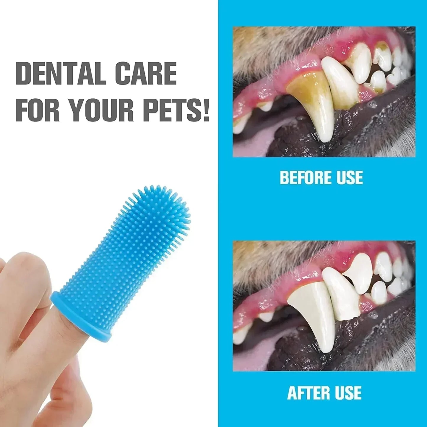 3pcs dog finger toothbrush puppy toothbrushes Oral cleaning products for Cats and Dogs Super Soft Silicone Pet Products