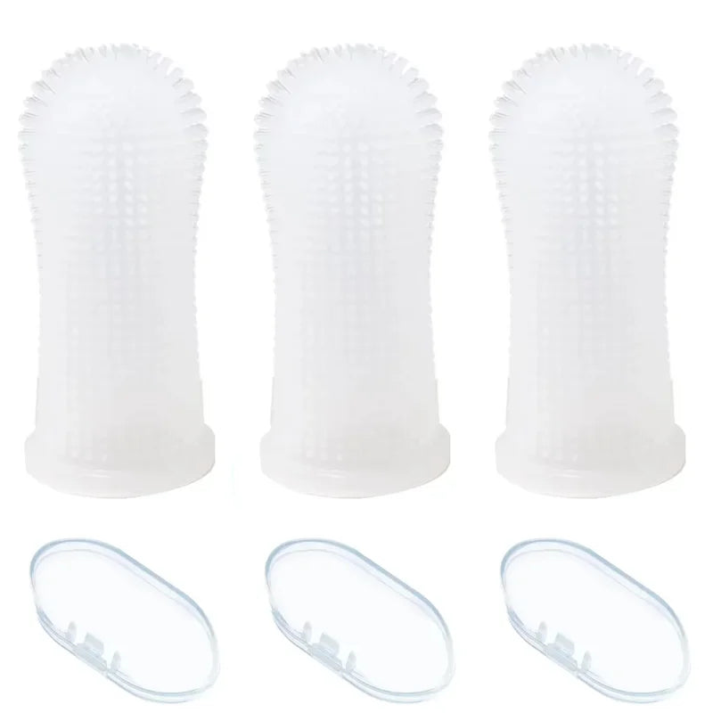 3pcs dog finger toothbrush puppy toothbrushes Oral cleaning products for Cats and Dogs Super Soft Silicone Pet Products