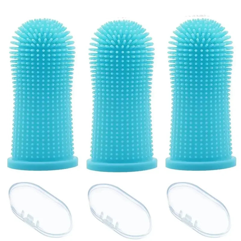 3pcs dog finger toothbrush puppy toothbrushes Oral cleaning products for Cats and Dogs Super Soft Silicone Pet Products