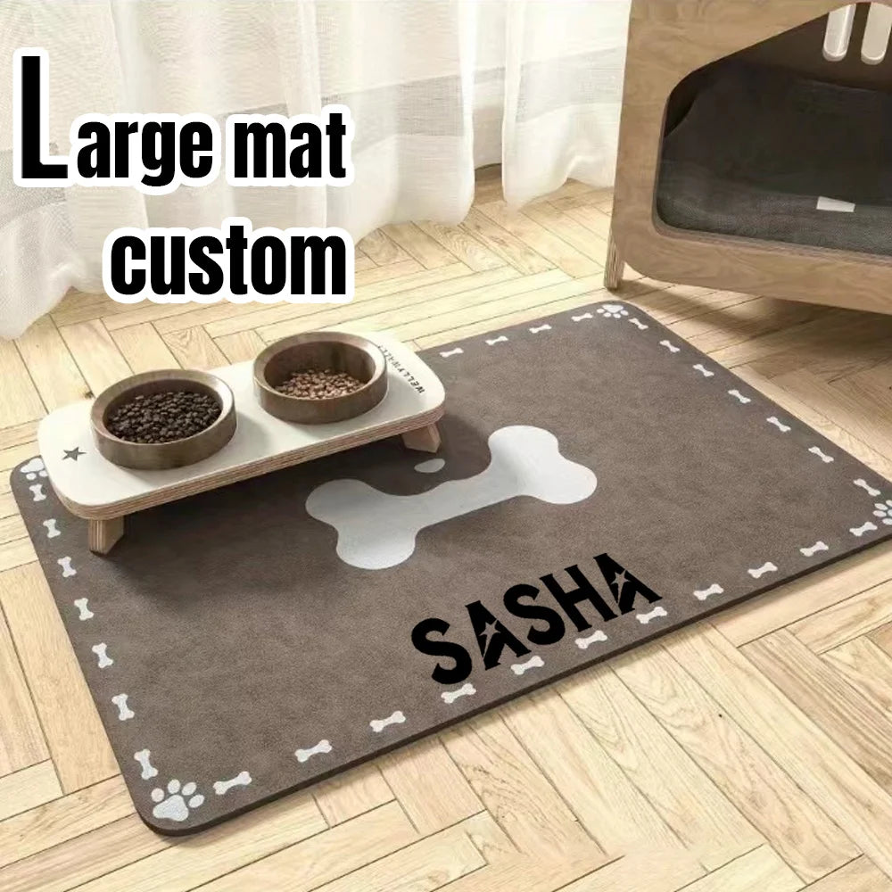 VIKAMA Dogs And Cats Diatomaceous Earth Dining Mat Soft And Comfortable Non-Slip Stain-Resistant Cat And Dog Food Mat Home Decor
