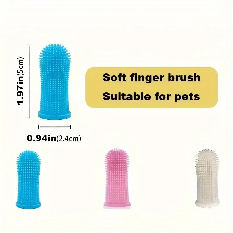 3pcs dog finger toothbrush puppy toothbrushes Oral cleaning products for Cats and Dogs Super Soft Silicone Pet Products