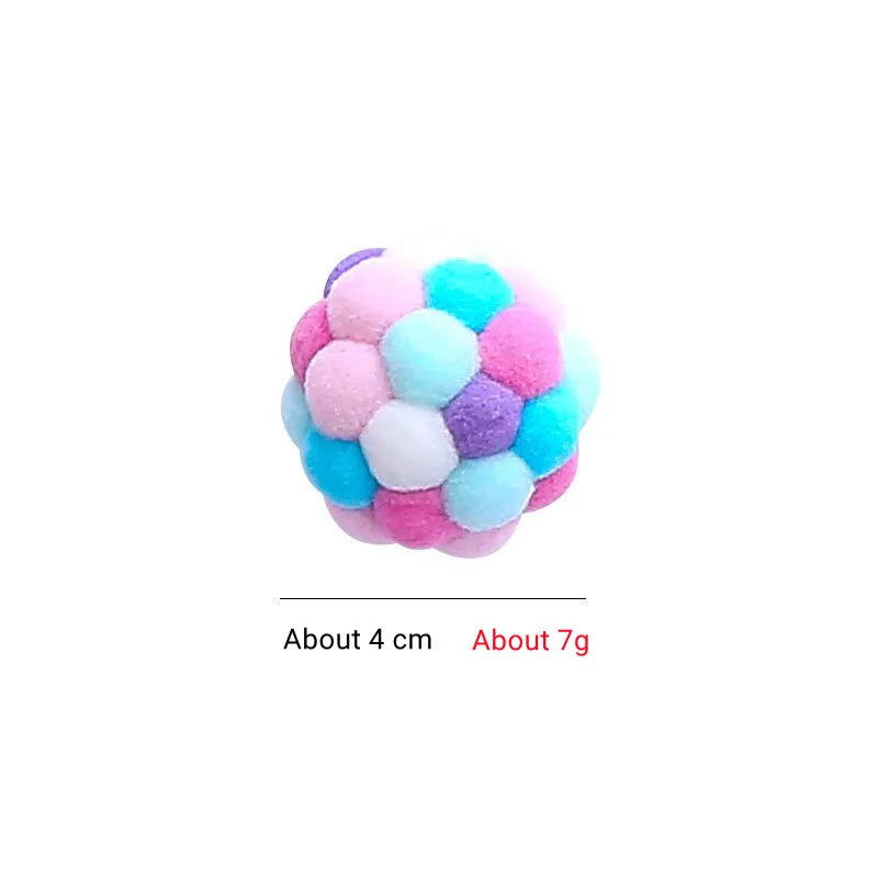 Handmade Funny Cats Bouncy Ball Toys Kitten Plush Bell Ball Mouse Toy Planet Ball Cat Chew Toys Interactive Pet Accessories