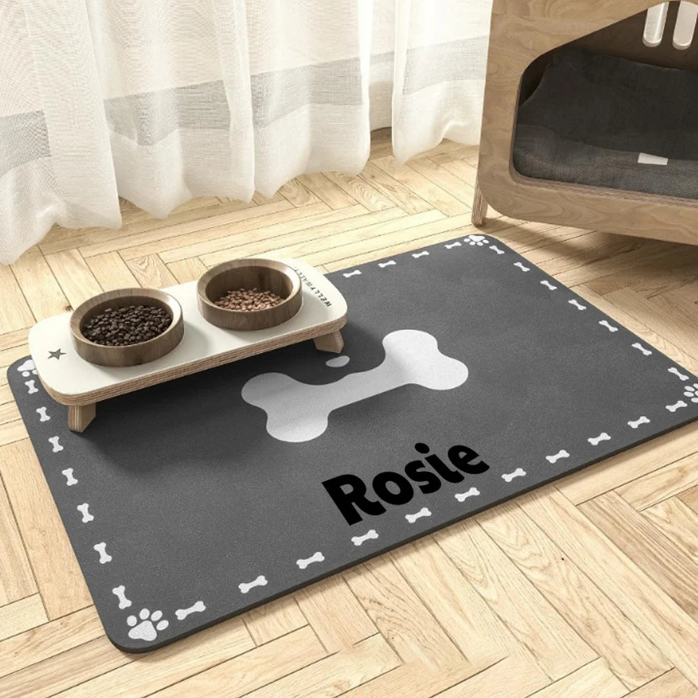 VIKAMA Dogs And Cats Diatomaceous Earth Dining Mat Soft And Comfortable Non-Slip Stain-Resistant Cat And Dog Food Mat Home Decor