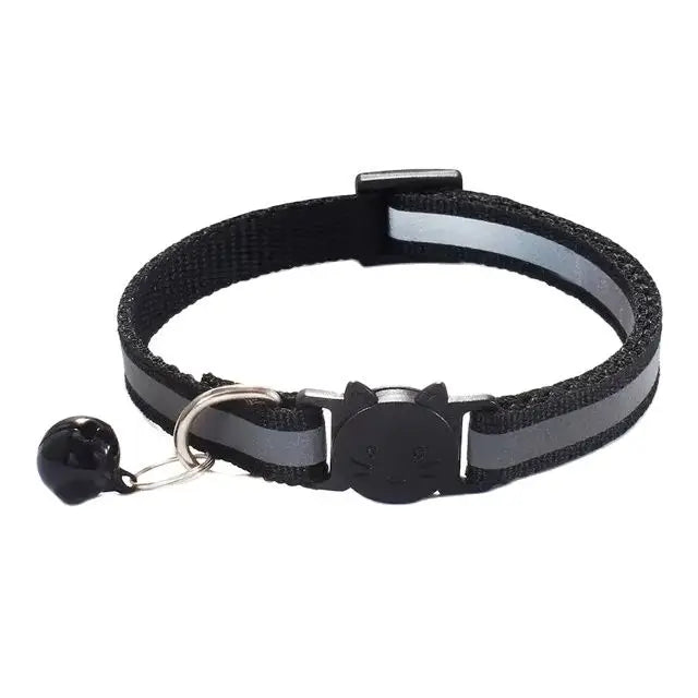 New Colors Reflective Breakaway Cat Collar Neck Ring Necklace Bell Pet Products Safety Elastic Adjustable With Soft Material 1PC