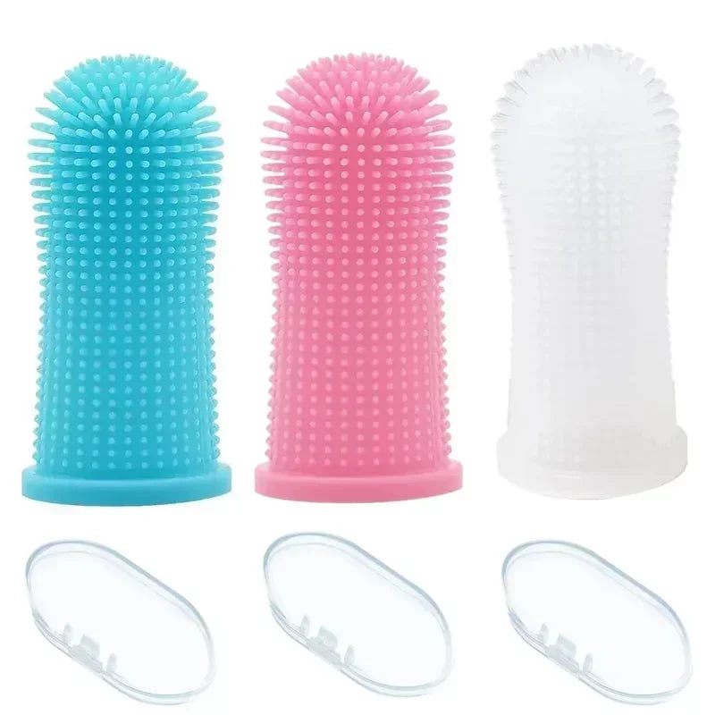 3pcs dog finger toothbrush puppy toothbrushes Oral cleaning products for Cats and Dogs Super Soft Silicone Pet Products
