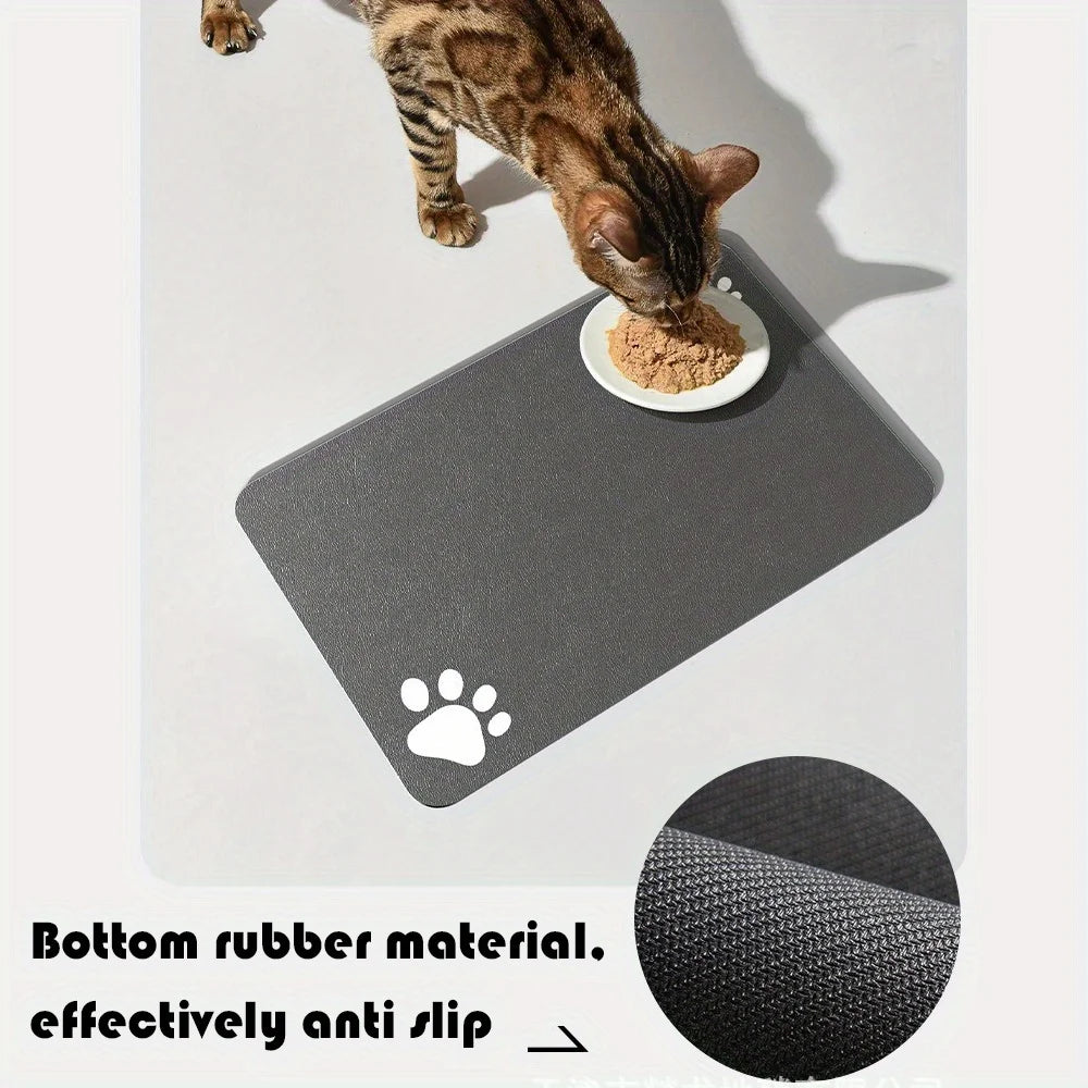 VIKAMA Dogs And Cats Diatomaceous Earth Dining Mat Soft And Comfortable Non-Slip Stain-Resistant Cat And Dog Food Mat Home Decor