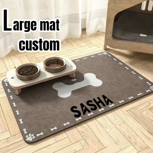 VIKAMA Dogs And Cats Diatomaceous Earth Dining Mat Soft And Comfortable Non-Slip Stain-Resistant Cat And Dog Food Mat Home Decor